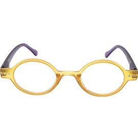 Incredible Bargains The Poppy, Plastic Round Style Reading Glasses + 3.00 Yellow and Purple