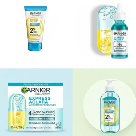 Kit Garnier: 1 Limpiador 150ml + 1 Sérum 30ml + 1 Matificante 50ml + 1 Antiacné 200ml
