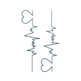 Oottati Small Cute Temporary Tattoo Heartbeat Wrist (Set of 2)