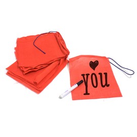 YAKEBA Wish Flags Red 100% Cotton 5.00 Metres 20 Flags (Each 21 x 25 cm) Bunting Fabric Outdoor Flag Garden Flags Garland