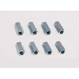 8 Pack 5/16-24 X 7/8" Long Fine Thread Hex Coupling Nut with Zinc Plate