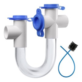 BOFRHME 3/4 Clear PVC U Trap Pipe Fitting Connector with Cleaning Brush for HVAC Condensate Drain System