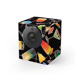 MightySkins Carbon Fiber Skin for Wyze Cam V2 - Cocktail Therapy | Protective, Durable Textured Carbon Fiber Finish | Easy to Apply, Remove, and Change Styles | Made in The USA