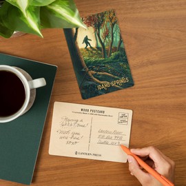 Idaho Springs, Colorado, Wanderer, Bigfoot in Forest (4x6 Birch Wood Postcards, 2-Pack Stationary, Rustic Home Wall Decor)