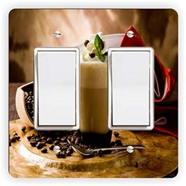 Cappuccino with whipped cream - Light Switch Plate Cover - Double Rocker
