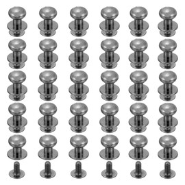 QUARKZMAN Pack of 30 8 mm Chicago Screws Round Head Button Leather Craft Rivets for DIY Leather Craft Decoration Handbag Shoes Belt Repair, Metallic Black