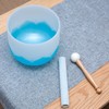 Leize Blue Lotus Design Quartz Crystal Singing Bowl G Note