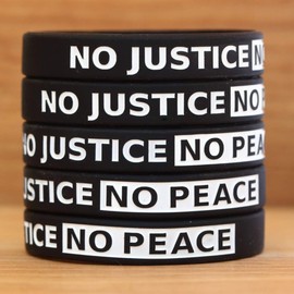 SayitBands Two (2) No Justice No Peace Wristband Bracelet