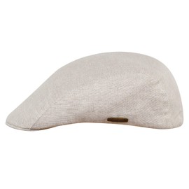 Sterkowski Gecko Cap | 100% Linen Flat Cap for Men and Women | Trucker Cap Golf Cap English Ivy Newsboy Caps for Men Irish Spring Beach Hat Flat Peak Cap Boys Sun Hat Visor Cap UK 7 1/8 Beige