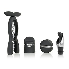 Rabbit 4 Piece Wine Tool Kit (Velvet Black)