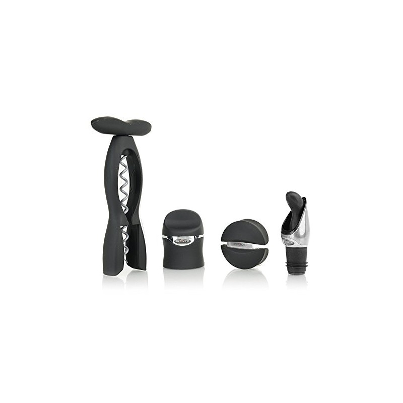 Rabbit 4 Piece Wine Tool Kit (Velvet Black)