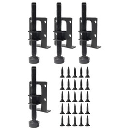 FONGKNOX 4 Piece Adjustable Furniture Feet Set 4" (102mm) Heavy Duty Furniture Leveling Feet with 24 Small Screws and 1 Wrench for Furniture, Tables, Shelves, Cabinets, Workbenches