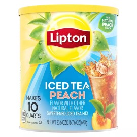 Lipton Iced Tea Mix, Peach Sweetened Iced Tea, Makes 10 Quarts