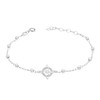 JOYARIS Pulsera Ajustable Nudo Bruja Bolitas Diamantadas Plata 925