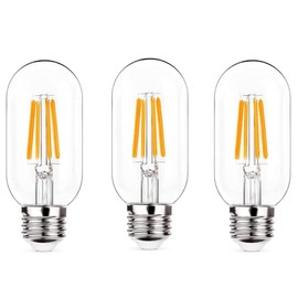 NOTOC E26 LED Light Bulb 4W,Equivalent 40W,E26 Tubular Light Bulb Non Dimmable Daylight Warm 4000K,Antique Clear Edison Filament Bulb,Pack of 3