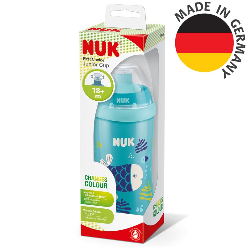 NUK Junior Cup Drinking Bottle with Chameleon Effect, 18+ Months,