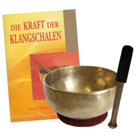 Therapy Singing Bowl 500-600g + Book. 4-piece sound massage set. Universal shell handmade NEPAL. 1 x Mallet + Accessories 70192-19