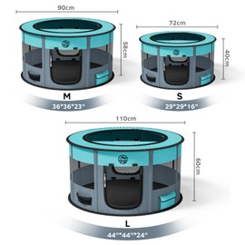 Dog Playpen Puppy Play Pen Indoors Pet Crate Small Dog Cage Portable Foldable Cat Kennel for Kitten Hamster Rabbit Bunny Guinea Pig with Collapsible Food Bowl Carrying Case