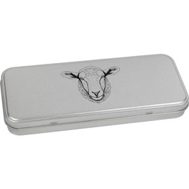 Azeeda 'Sheep Head' Metal Hinged Stationery Tin/Storage Box (TT00242230)