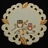 Owl Tablecloth Table Runner Blanket Cushion Cover Linen Look Cream