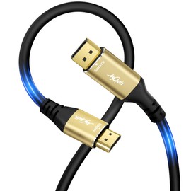 4K DisplayPort to HDMI Cable 12FT, DP to HDMI Video Uni-Directional Cord Adapter, Compatible with Dell, NVIDIA, AMD, Lenovo, Monitor, Projector, Desktop and More