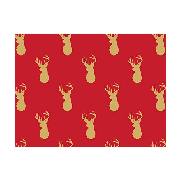 Deer Wrapping Paper for Christmas, 24" x 20 FT Long,