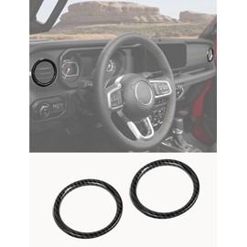 Savadicar HVAC Air Vent Trim Covers for 2024+ Jeep Wrangler (JL) & Gladiator (JT) - Upgrade Your Ride Style with 2 Pcs ABS Dashboard AC Vent Accents, Premium Interior Accessories, Carbon Fiber