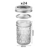 SKOCHE Mason Jars 8 oz 24 Pack Half Pint Canning
