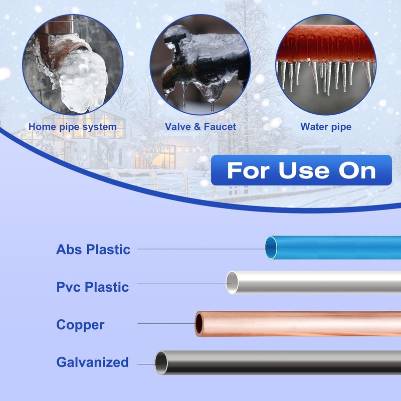 3FT-160FT Heat Tape for Water Pipes, -40°F Deicing Pipe Heat
