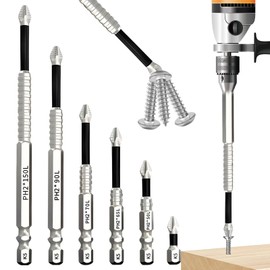 6 Pieces High Magnetic Screwdriver Drill Bit Set, Magnetic Bits, Non-Slip Bit Set, 25 50 65 70 90 150 mm Magnetic Screwdriver Bit Set for Hammer Drill, Cordless Screwdriver