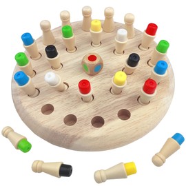 VingaHouse Boys Match Gifts Chess Memory Chess Wooden Montessori Toy 4 5 6 Years Memory Chess Learning Toy Memory Game with Storage Bag Suits Children & Adults (Small)