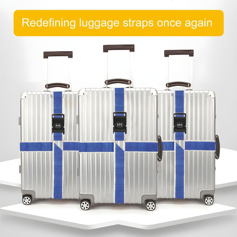 AUSYIWI Suitcase Strap, Suitcase Strap with Combination Lock, Secure Attachment