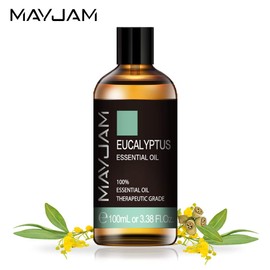 MAYJAM Essential Oil, Eucalyptus Aroma Oil, 3.38 fl oz (100 ml) Natural, Large Capacity, With Glass Dropper, Aromatherapy, Eucalyptus Oil, For Gift