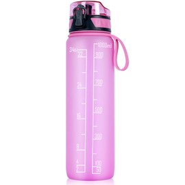 FULDENT Water Bottle 1 Litre Sports Water Bottle [BPA Free] Drinking Bottle with Non-Slip Rubber Grip Suitable for Bike, Outdoor, School, Gym