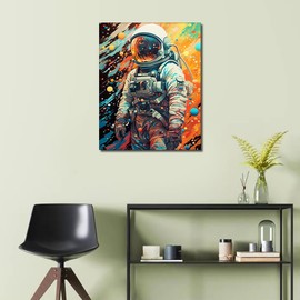 TISHIRON Paint by Numbers for Adults, Planet Astronaut Painting by Numbers for Adults, Galaxy Astronaut DIY Paint by Numbers Kits, Simple Painting by Numbers Home Decoration Crafts, 16x20 Inch