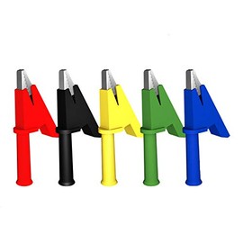 Aoowei Metal Insulated Crocodile Clips 380 V 20 A 4 mm Banana Plug Crocodile Clips for Multimeter 5 Colours (Pack of 10)