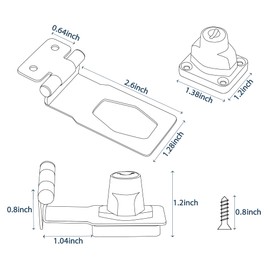 Alise Keyed Hasp Lock Right Angle 90°,3 Inch Safety Packlock Clasp Hasp Locks Latch with Lock, Black Door Hinge Locks with Keys Keyed Locking for Cabinets Closet Door
