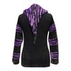 SHOPOHOLIC FASHION Women's Stonewashed Effect Slit Razor Cut Hoodie, purple