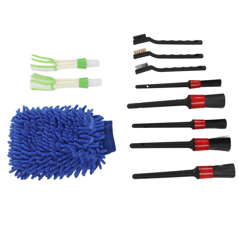 11PCS Car Cleaning Detailing Brush Set Interior Exterior Plastic for