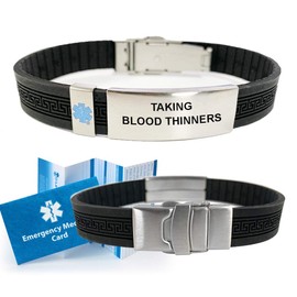Taking Blood Thinners UltraSlim Designer Medical Alert ID Bracelet