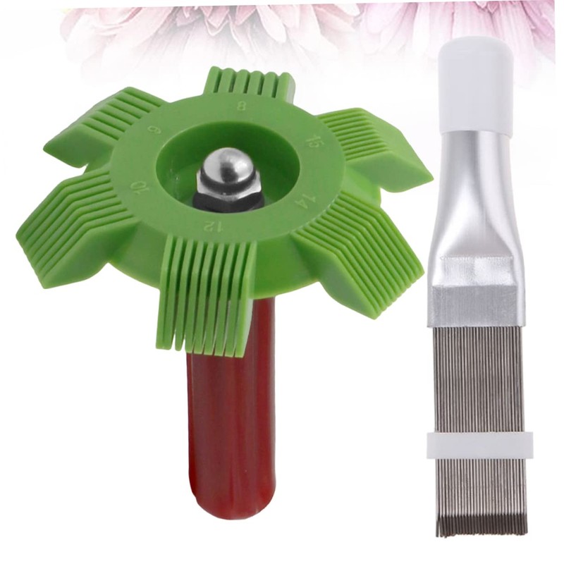 LIFKOME 2pcs Air Conditioner Fin Comb Cleaning Tool Stainless Steel