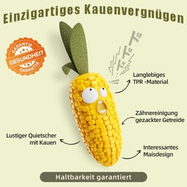 HETOO Dog Toy, Indestructible Toy for Large Dogs, Chew Toy for Aggressive Chewing, Robust, Durable, Natural Rubber Chew Toy for Medium Large Dogs (Corn)