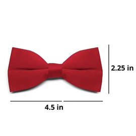 tiemart Men's Pre-Tied Clip-On Bow Tie (Festive Red)