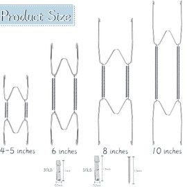 20 Pieces Invisible Wall Plate Hangers 4/5/6/8/10 Inches Wall Plate Hangers Stainless Steel Decorative with 20 Pieces Hook with Nails for Decorative Antique and Arts(Silver)