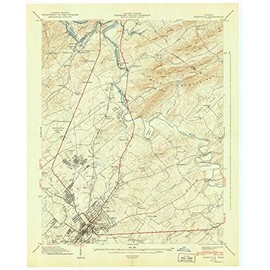 YellowMaps Maryville TN topo map, 1:24000 Scale, 7.5 X 7.5 Minute, Historical, 1941, 27.5 x 22 in - Polypropylene