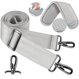 ZINZ 60 Inch Shoulder Strap with Removable Ultra-Thick Pad, Adjustable Buckles Shoulder Crossbody Strap for Briefcase Messenger Bag Laptop Bag Luggage，Light gray