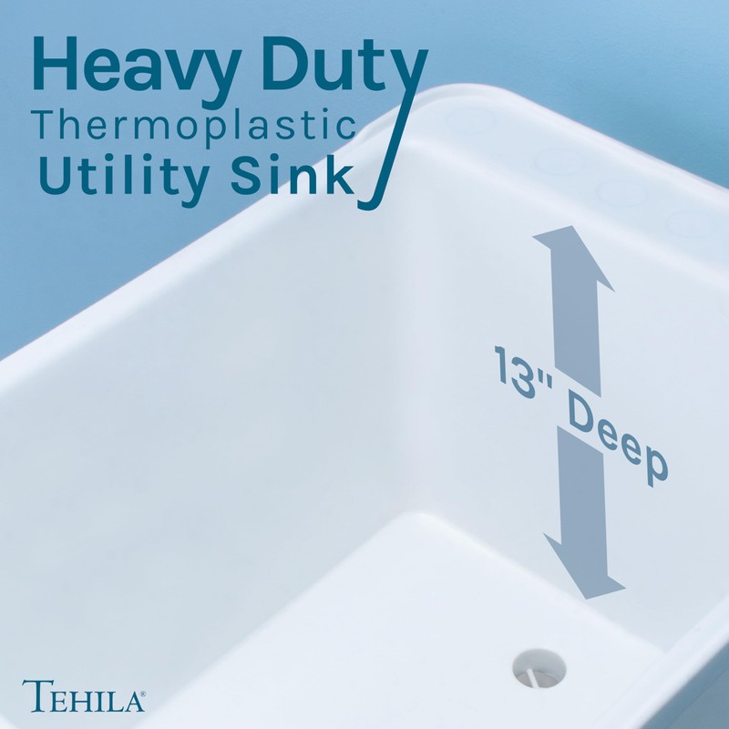 Space Saver Utility Sink by JS Jackson Supplies, Pull-Out Faucet,