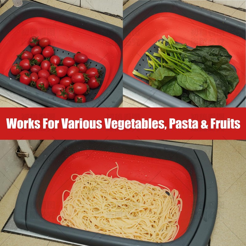 Silicone Retractable Drain Basket Red