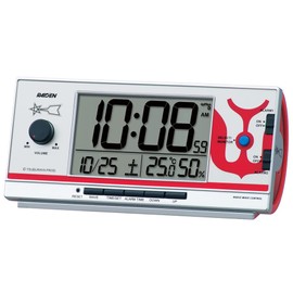 Seiko Clock, Alarm Clock, Table Clock, Character, Ultraman, RAIDEN, PYXIS Pixis, Radio, Digital, Loud Volume, Black, 3.0 x 6.6 x 2.2 inches (77 x 167 x 57 mm), CQ165S