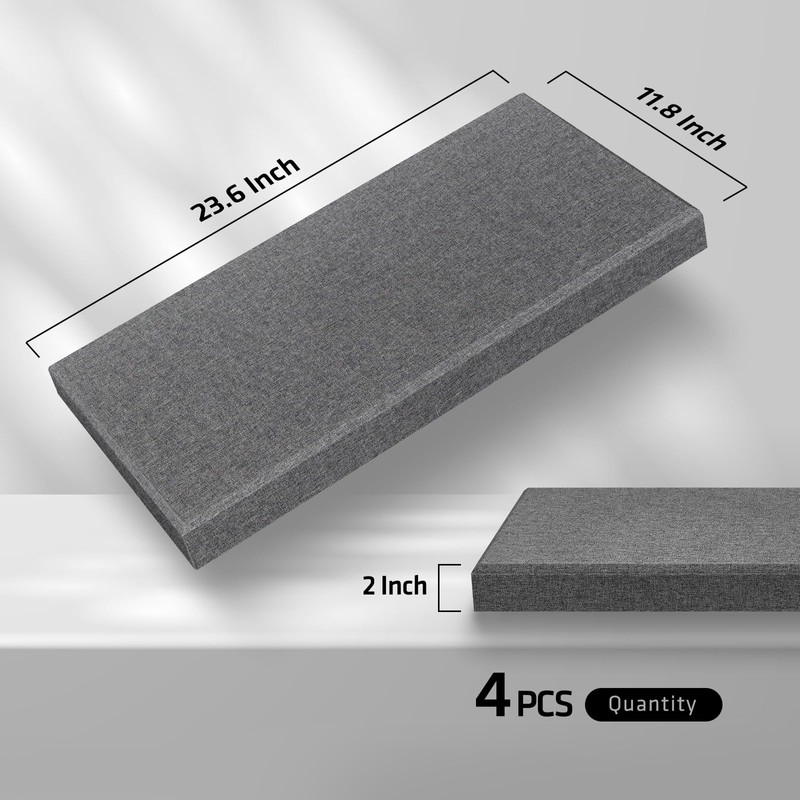 UMIACOUSTICS 4 PCS Acoustic Panels with Hanging Brackets, 2” Thick